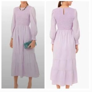 Pomander Place Lilac 100% Cotton Long Sleeve Dress